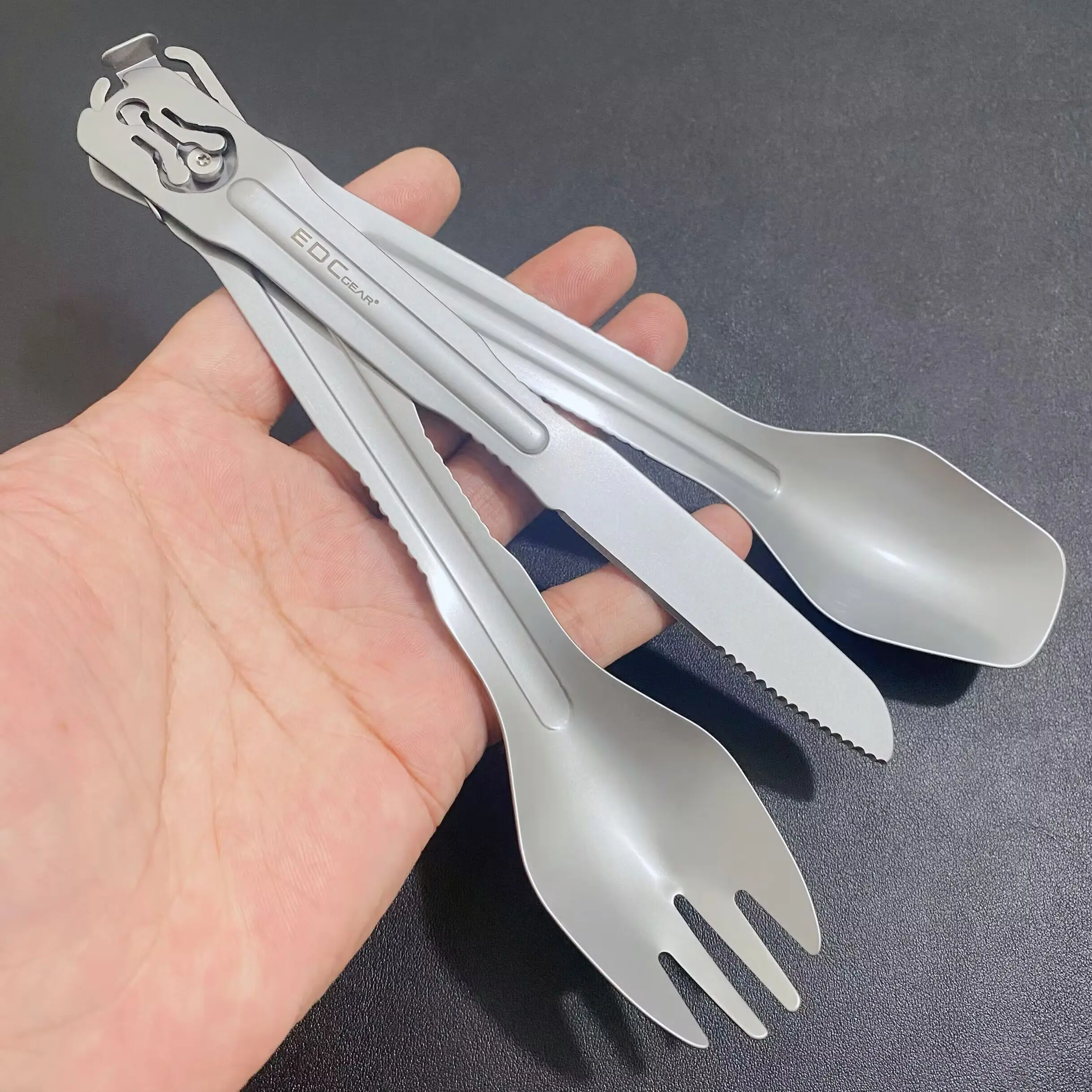 Outdoor Portable EDC Three Piece Set Stainless Steel Knife, Fork, Spoon Set Camping Tools