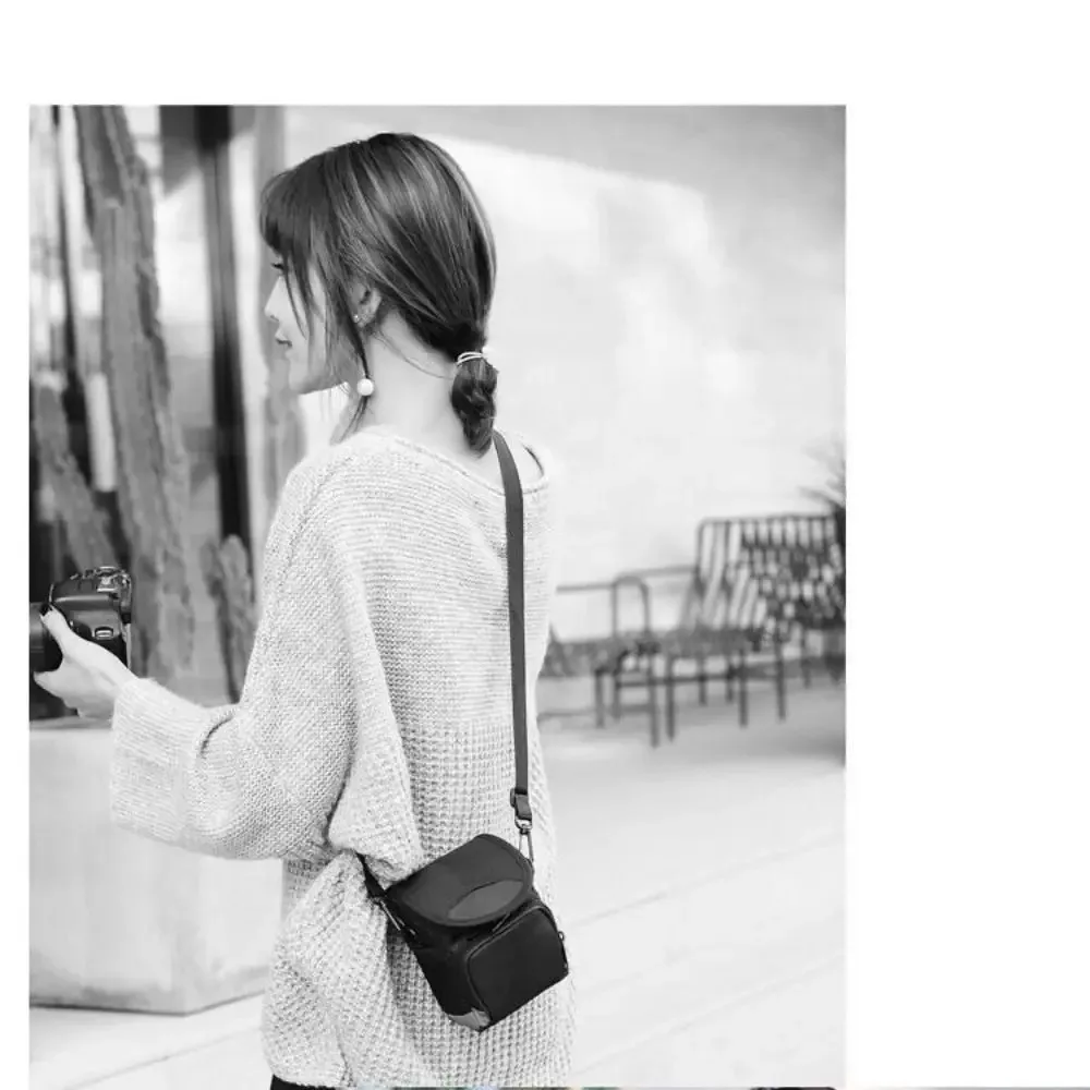 Simplicity Waterproof SLR Camera Bag Anti Spoilage Nylon Digital Shoulder Bag Black Mini Photographer Backpack For Micro Camera