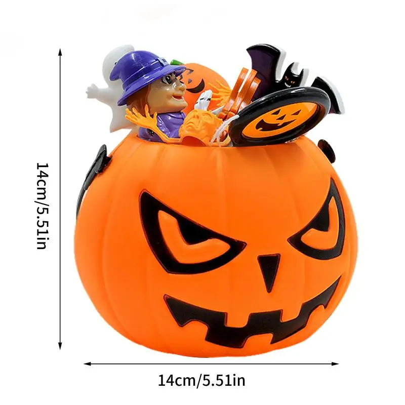 Abóbora Goodie Buckets para o Halloween, cesta pré-cheia, portátil, Playset colorido, Party Favors Game, Halloween Toy, 35pcs