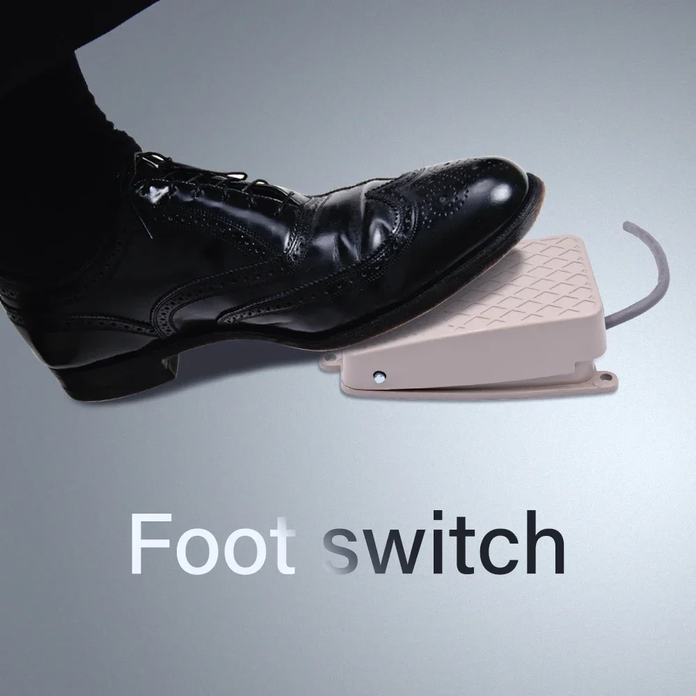 

1pc FS-2 On Off Momentary Electric Power Foot Pedal Switch 220V 10A Waterproof Metal SPDT 1NO1NC Footswitch Industrial Machine
