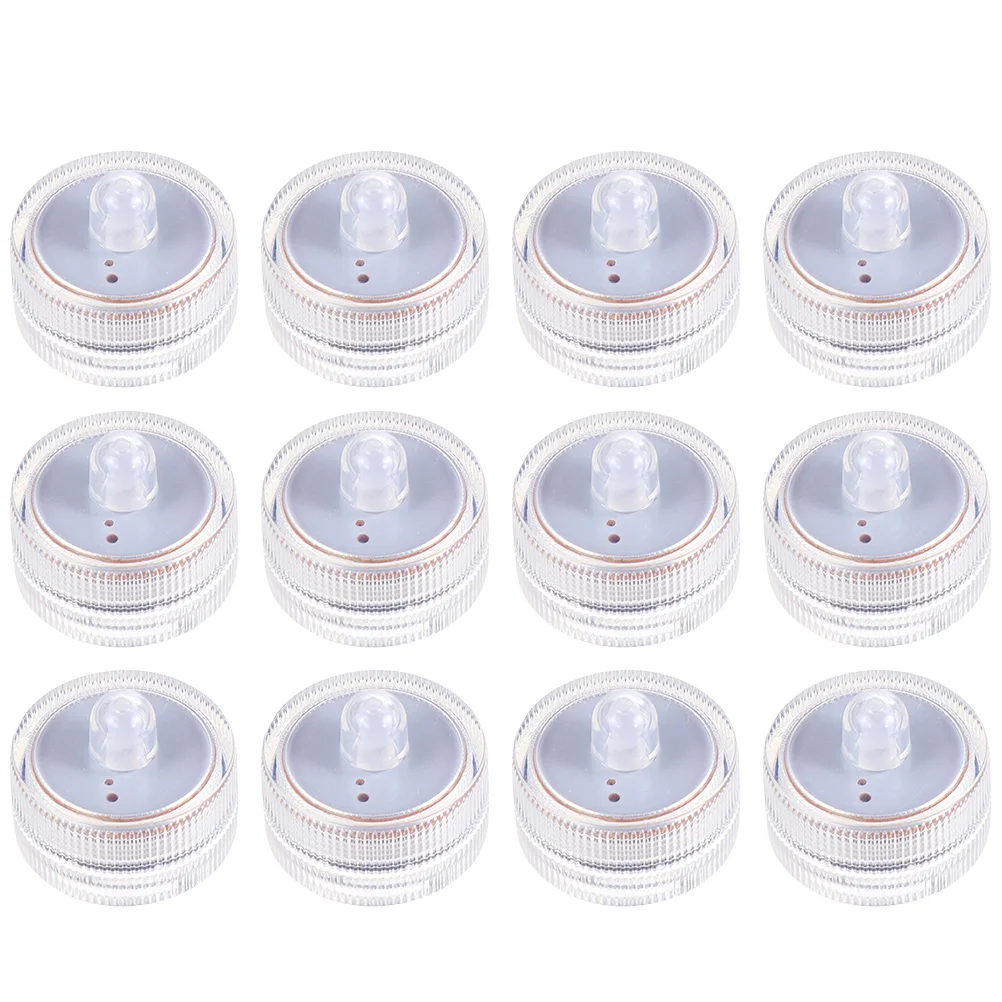 

12Pcs Waterproof Lights LED Tea Lights with Replaceable Batteries for Home Holiday Decoration Submersible Lamp Diving