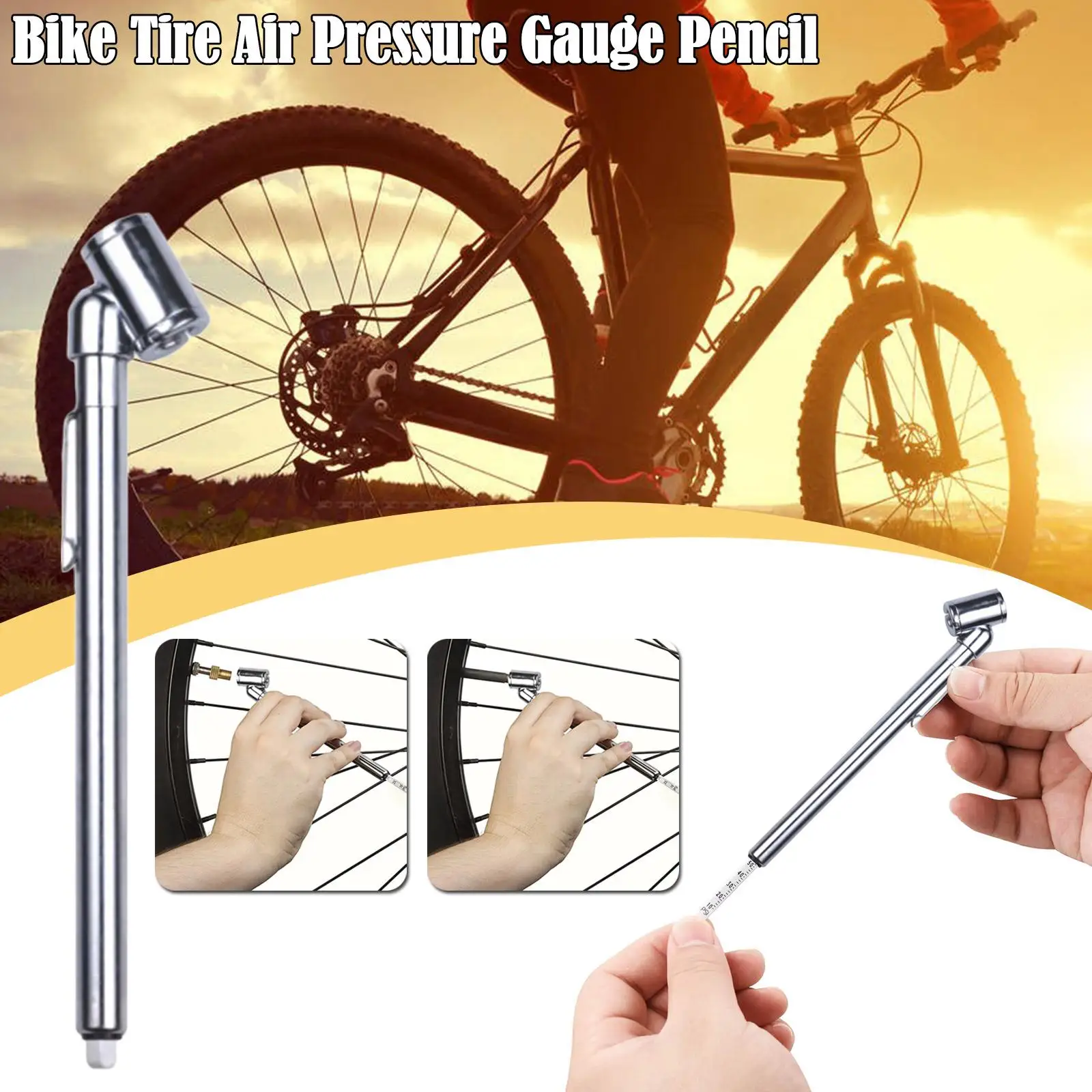 1pcs Bike Tire Pressure Pencil Psi Kilogram-force/² Bicycle Tire Tire Gauge Motorcycle Testing Truck Car Pen P2k5