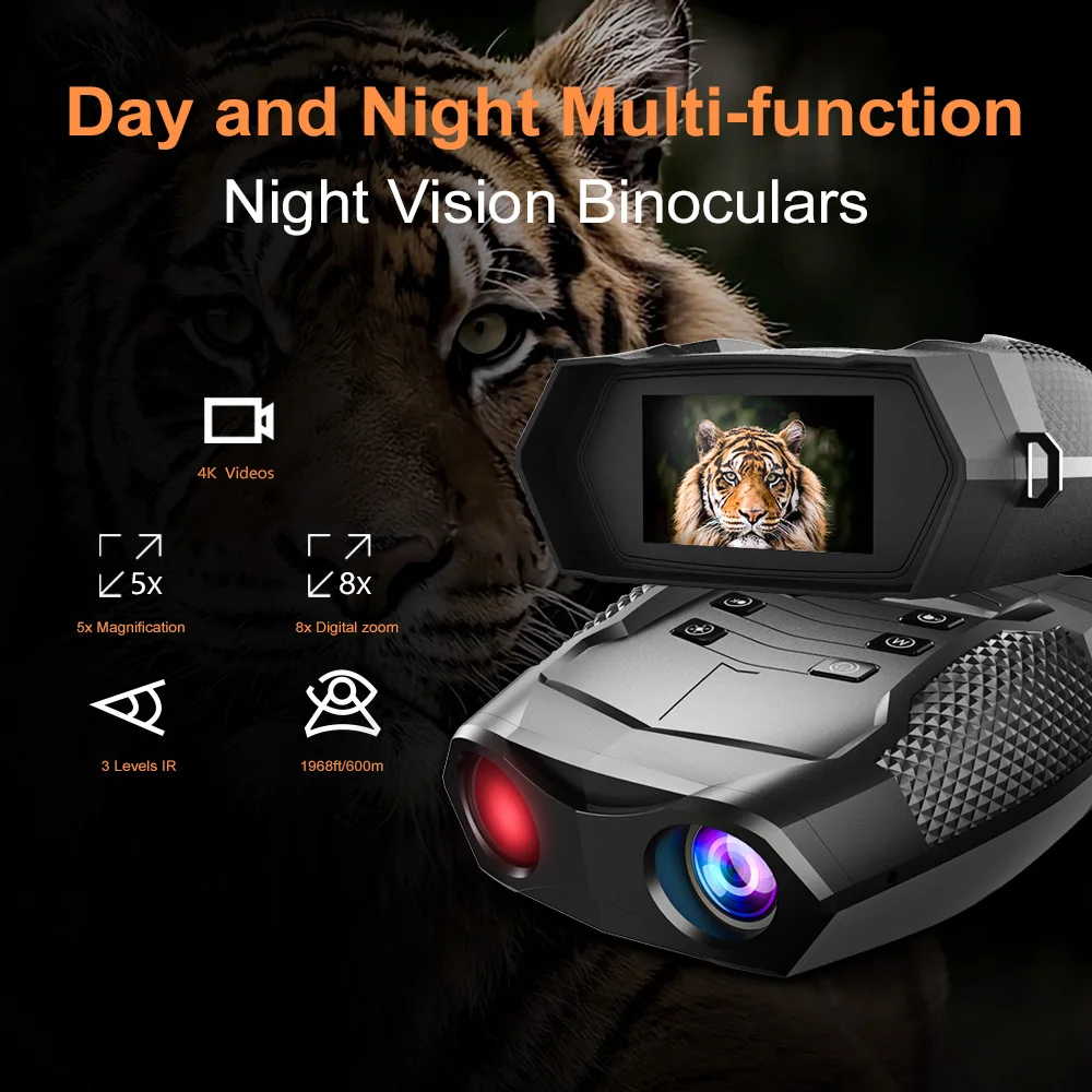 Z525 Pro 8X Digital Zoom Goggles 3 Inches HD Screen Full Color Night Vision Scope Tube Binoculars with 5000mAh Lithium Battery