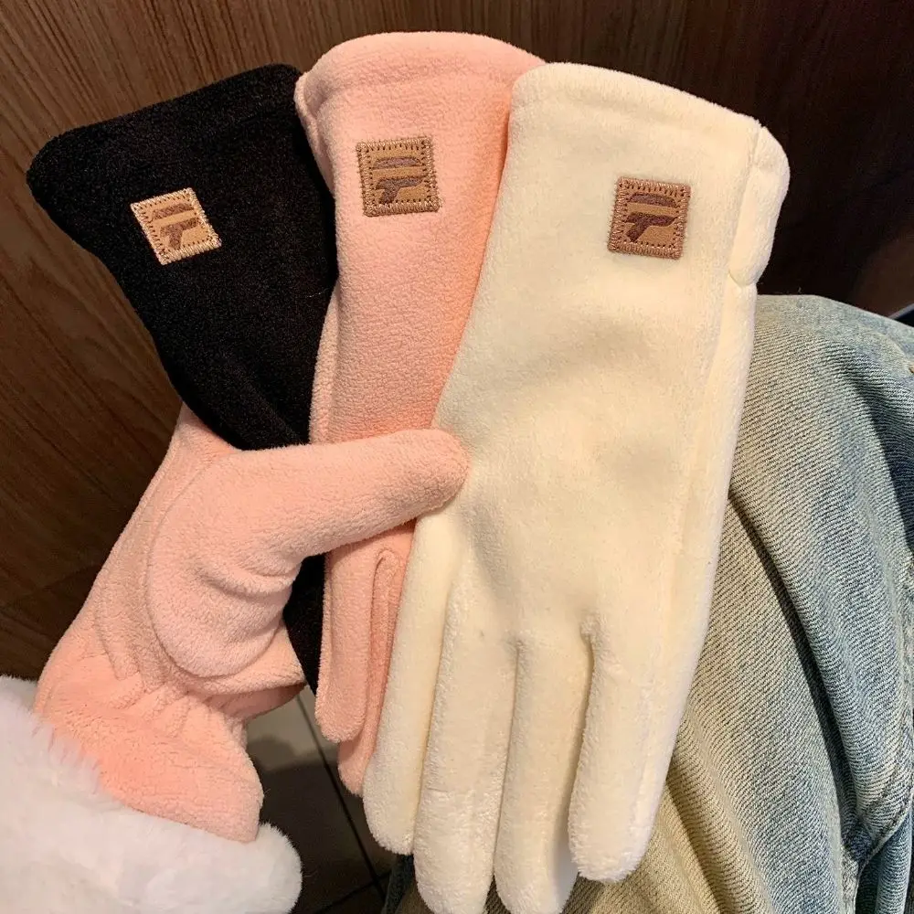 Durable Thick Touch Screen Gloves Cold Proof Windproof Winter Fleece Lined Gloves Warm Full Finger Gloves Outdoor Activities