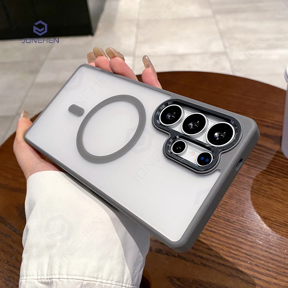 Colorful Frosted Magnetic Case For Samsung Galaxy S26 S25 Plus S24 Ultra Anti-scratch For MagSafe Metal Lens Protection Cover