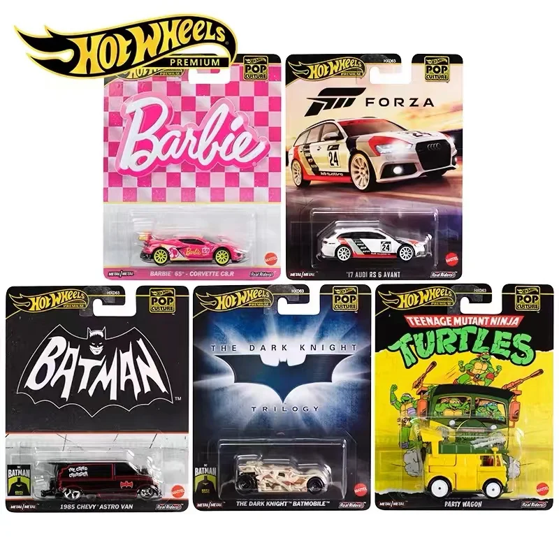 2024 Hot Wheels HXD63 Pop Culture Barbie 65 Audi RS Batmobile 1985 Chevy Astro Van Party Wagon 1/64 Diecast Car Model Toy Gift