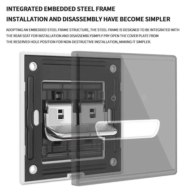 European Crystal Tempered Glass Switch Panel LED Indicator 1/2/3/4 Gang/1/2 Way Self-reset Switch Button Light Wall Switch