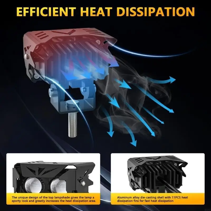 

2025 New Industrial Grade LED Pods Flood LED Light Bar Driving Fog Light OffRoad Lights Work Light Double Color for Motorcycles