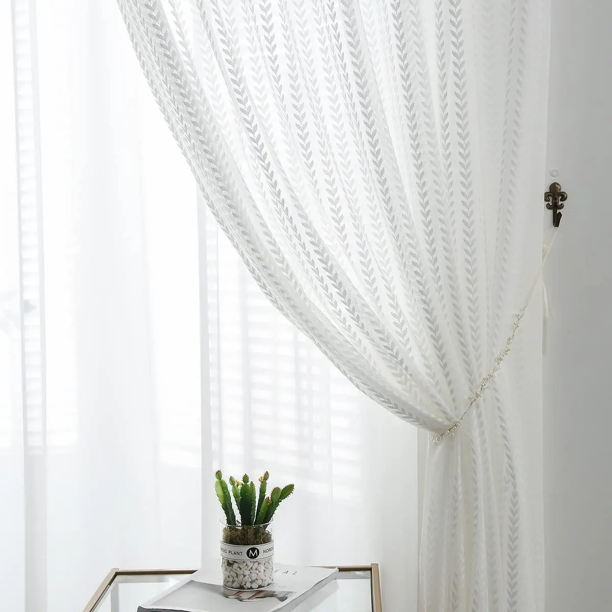 White Sheer Curtain… - image