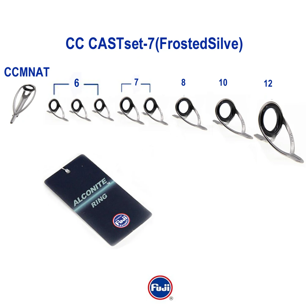 Original Fuji Guide set KW CAST Alconite Ring Stainless Steel Frame for Spinning and Casting Fishing Rod Builders