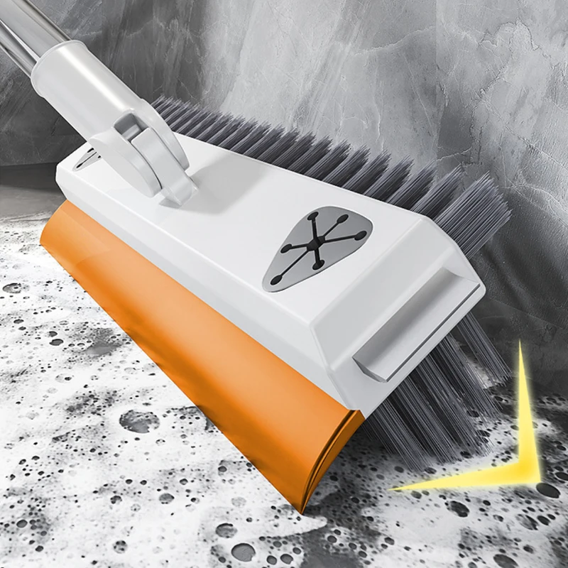 فرشاة تنظيف بمقبض طويل قابلة للتطوير، فرشاة تنظيف أرضية الحمام متعددة الوظائف، مكشطة سيليكون، مكنسة سحرية، ممسحة زجاجية #2