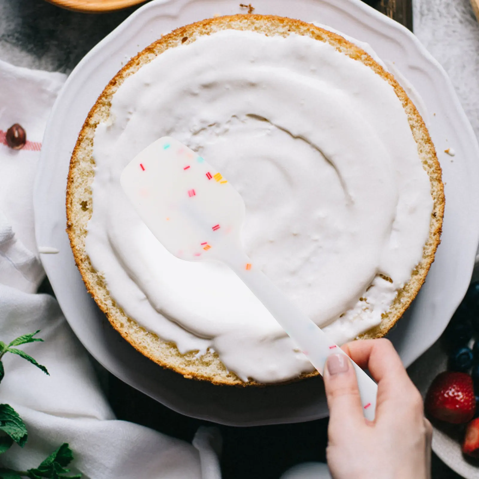 

1Set Silicone Cake Cream Spatula Household Cake Scraper Heat Resistant Non-Stick Baking Tool Comfortable Grip