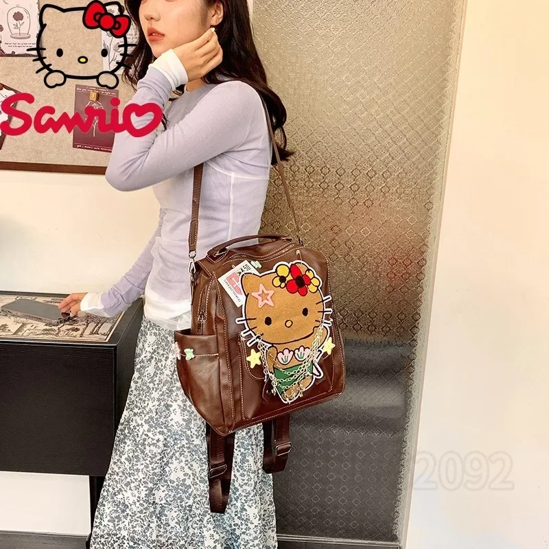 Sanrio Hello Kitty New Women's Backpack Cartoon Cute Casual Fashion Women's Backpack Cartoon Cute Backpack Large Capacity