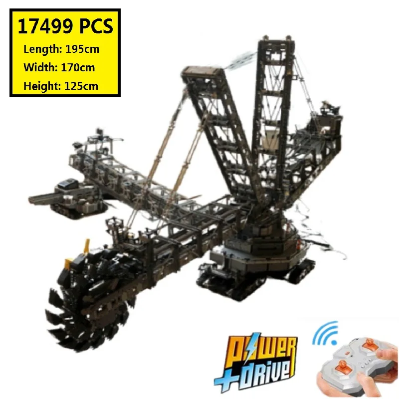 

New 17499PCS Krupp Bagger288 Large Mining Coal Excavator Machinery RC Assembly DIY Bricks MOC Building Blocks Toys for Kid Gifts