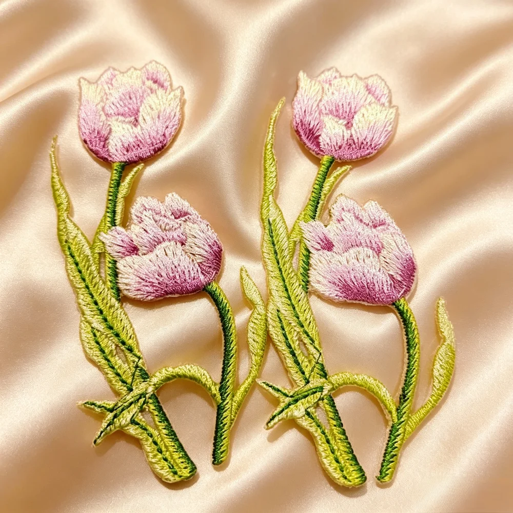 Tulip Embroidered Patch – Elegant Bloom of Love, Romance & Hope, Perfect to Elevate Your Everyday Basics