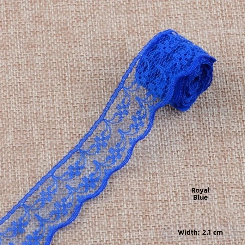 New 21mm Width Lace Ribbon Flower Lace Non-Stretch Embroidered Net Trim Mesh Embroidery Woven Cotton Lace for Curtain Craft