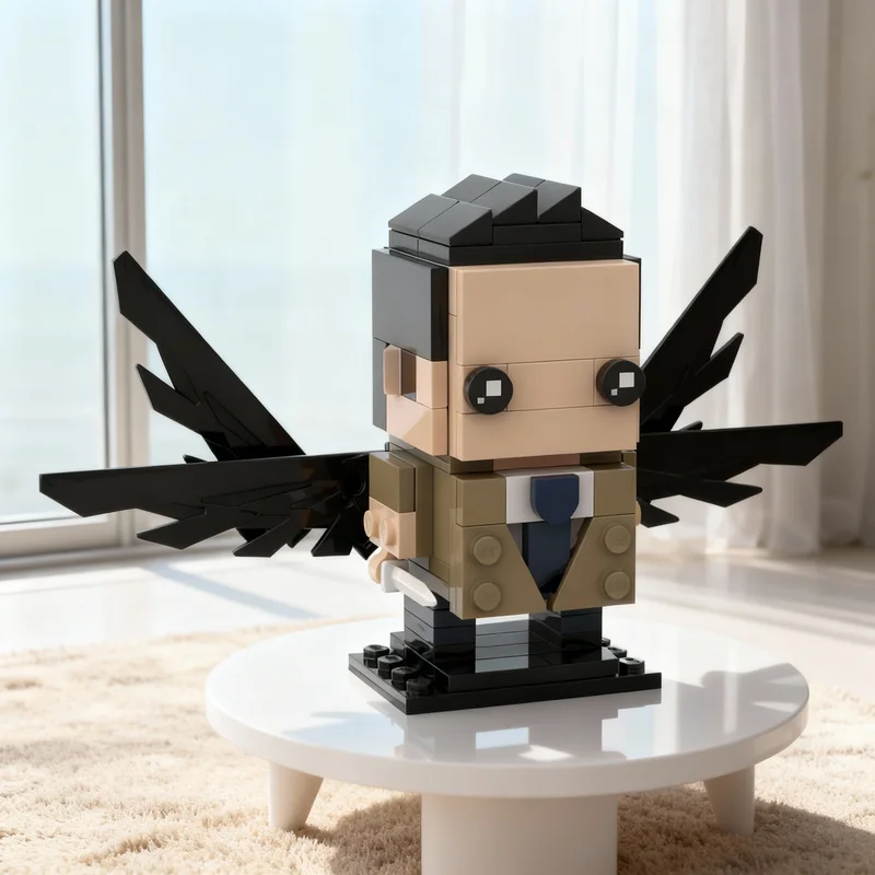 114 pièces MOC Castiel Supernatural Brickheadz Blocs de construction Édition Modèle Pack de Présentation Jouet de Collection Cadeau pour les créateurs