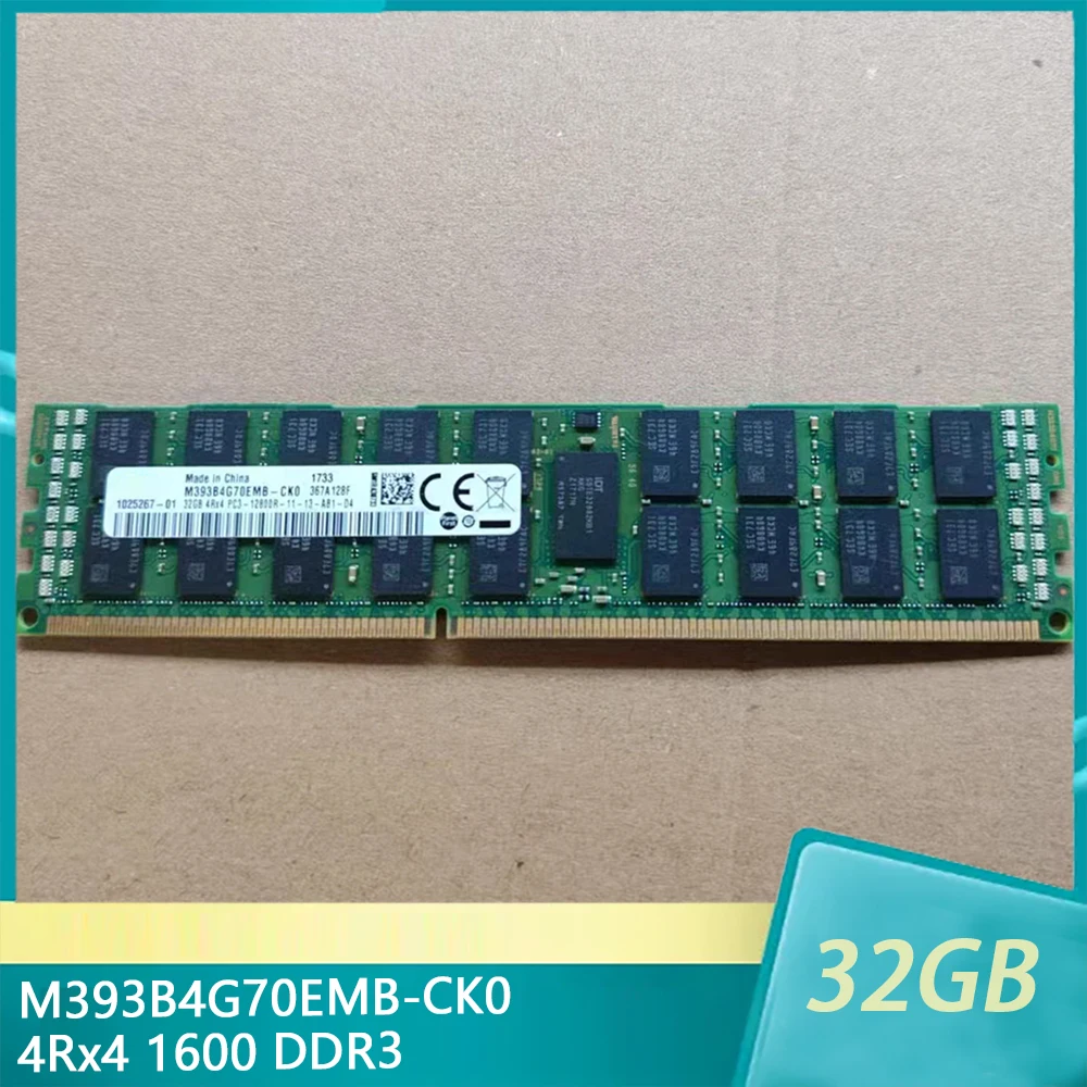 

1Pcs For Samsung RAM 32GB PC3-12800 M393B4G70EMB-CK0 4Rx4 1600 DDR3 Server Memory