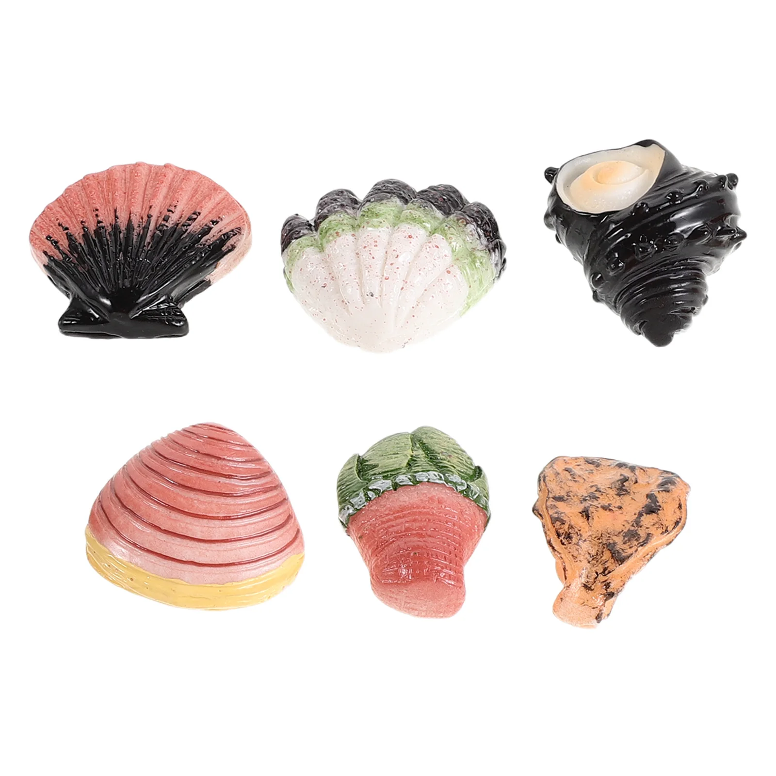 

6Pcs Realistic Mini Conch Seashell Resin Ornament Fairy Garden Succulent Planter Terrarium Moss Landscape Decor