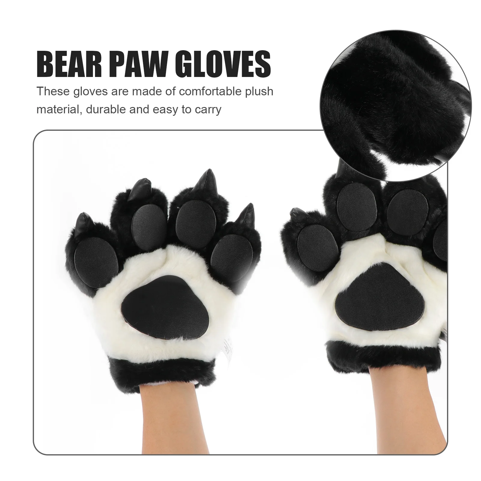 2 pçs luvas de garra de urso adorável pata animal quente inverno cosplay festa adereços luvas decorações de festa cosplay suprimentos