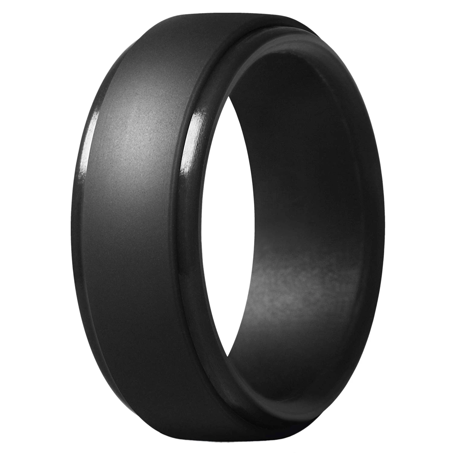 

ABP-8Mm Popular Black Men Silicone Cool Rings Women Rubber Wedding Ring Environmental Sports Ring #9