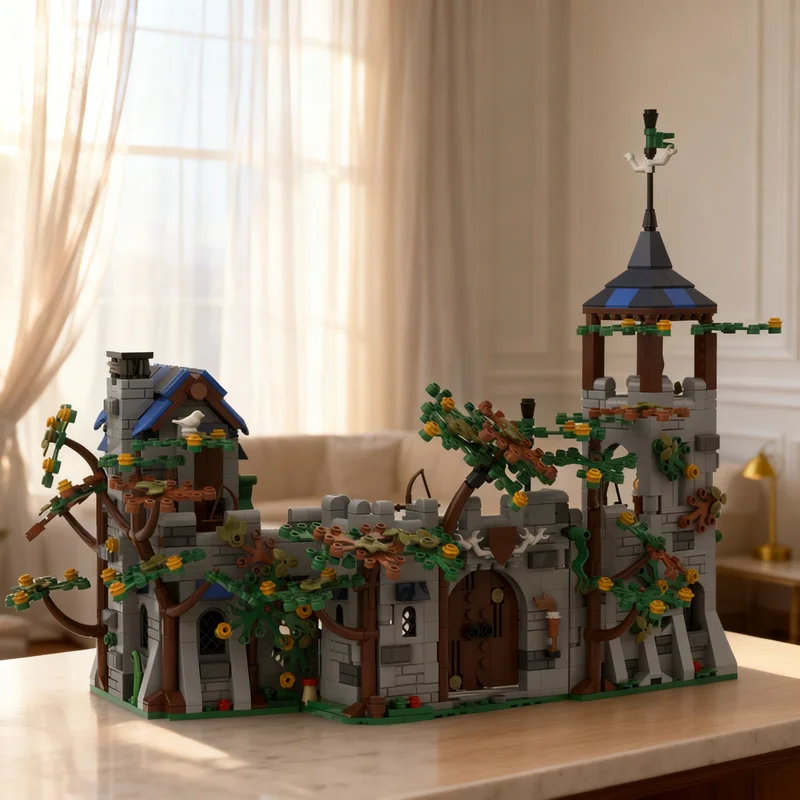 

1190 деталей MOC: Замок Лесных людей, модель для сборки, конструктор, подарок, креативный коллекционный декор, премиум-класс для взрослых