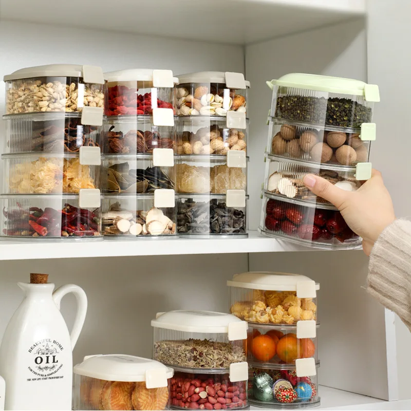 

Kitchen Transparent Spice Box Kitchen Seasoning Cans Food Containers Preservation Box Household Items Storage Box