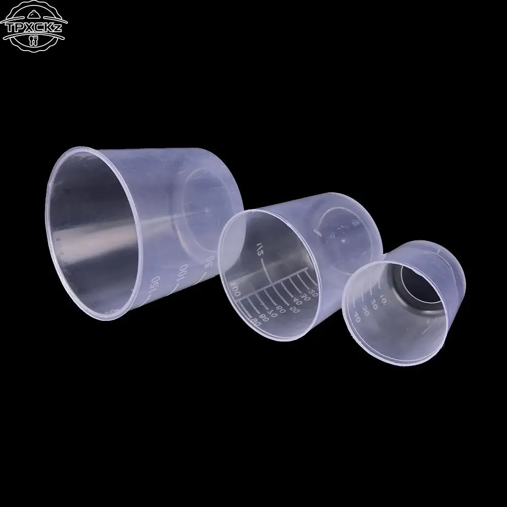 3PCS/Set 200/100/50ml Measuring Cup Labs Plastic Graduated Beakers Kitchen Tools Accessories