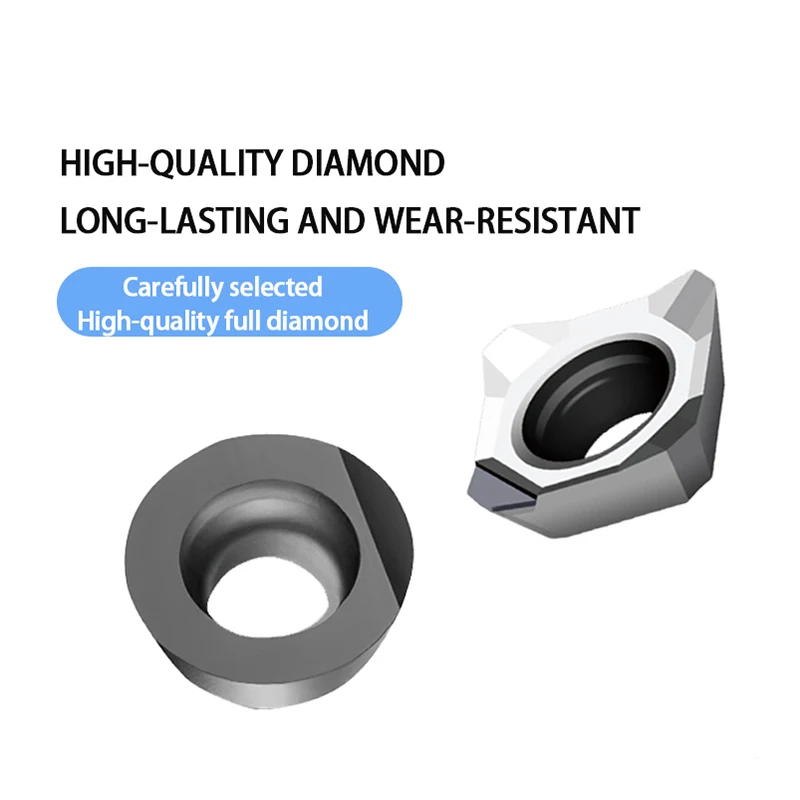 PCD CBN Diamant CNC-Einsatz SEHT1204 RPMT1003 kann Aluminium, Kupfer, Stahlguss, gehärtete Teile und andere Materialien bearbeiten. – Detail 3