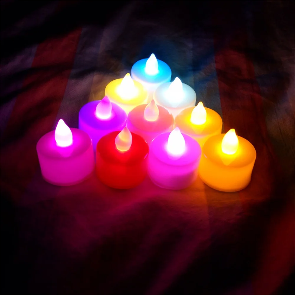 Bunte LED-Kerzen Lichter batterie betriebene flammen lose Tee licht gefälschte Kerzen Lampe Hochzeit Geburtstags feier Home Dekoration Lichter