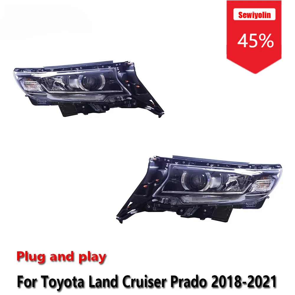 

Sewiyolin Car LED Headlight Assemblies For Toyota Prado 2017-2023 Fog DRL Brake Turn Signal Lamp Plug and Play
