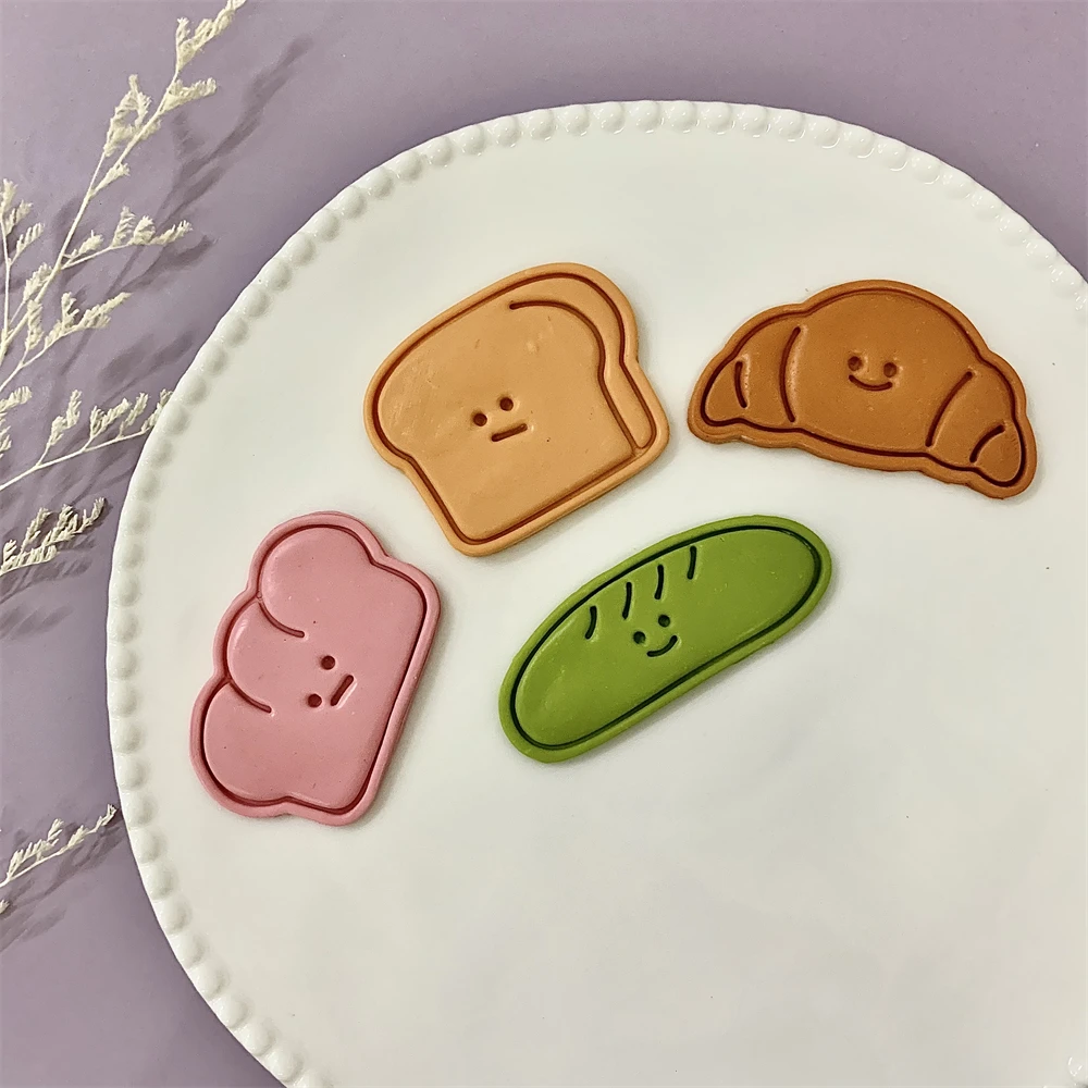 Bear Bread Expression Cookie Cutters 3D Plastic Biscuit Mold Cookie Stamp DIY Fondant Cake Mould Kitchen Baking Pastry Bakeware