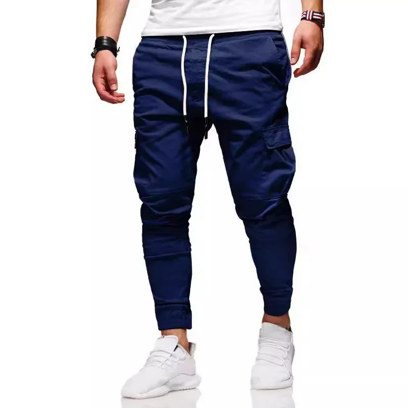 Pantalones elásticos de secado rápido a prueba de viento para hombre, para exteriores, senderismo, trotar, pantalones sueltos informales ligeros, pantalones deportivos con cordón en la cintura