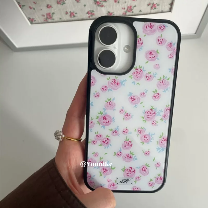 Coque de téléphone rose romantique à motif de roses pour l'été, compatible avec iPhone 18 ULTRA 17 AIR 16 15 14 13 12 11 PRO MAX 7 8 PLUS, protection anti-poussière