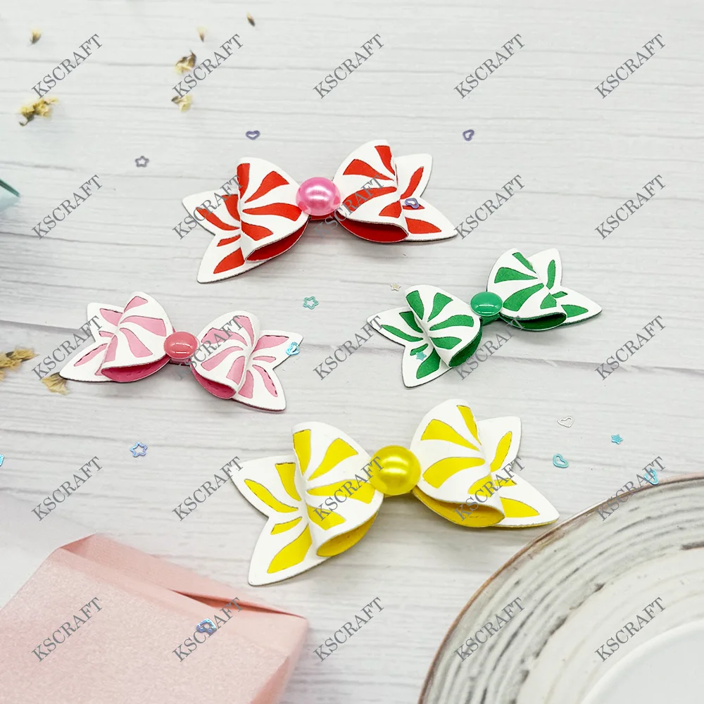 KSCRAFT Peppermint Candy Bow Cutting Dies Stencils for DIY Scrapbooking Decorative Embossing DIY Paper Cards