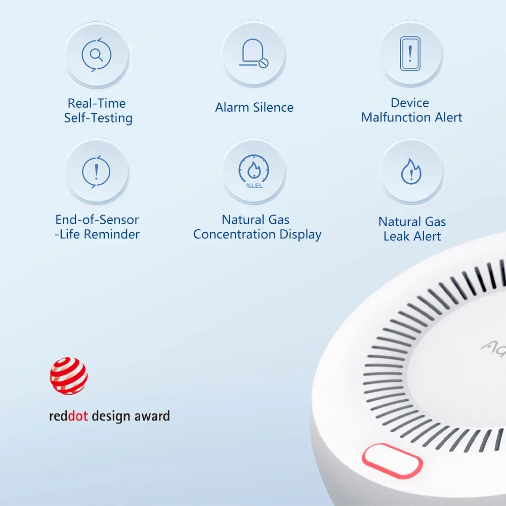 Aqara Natural Gas Detector Smart Gas Leak Alarm Zigbee 3.0 Intelligent Linkage Home Security Compatible with Xiaomi Homekit APP