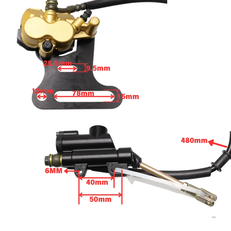 Motorcycle Front /Rear Hydraulic Disc Brake Kit for Most Motocross Pit Dirt Bike BBR TTR CRF 50 XR Apollo Motorbike 50cc-125cc - view 3