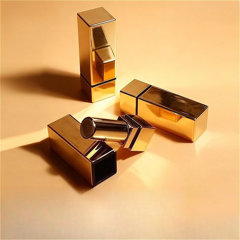 3ml Square Gold Plated Empty Lipstick Tube, Printing Cosmetic Container for Lip Balm Comfrey Ointment