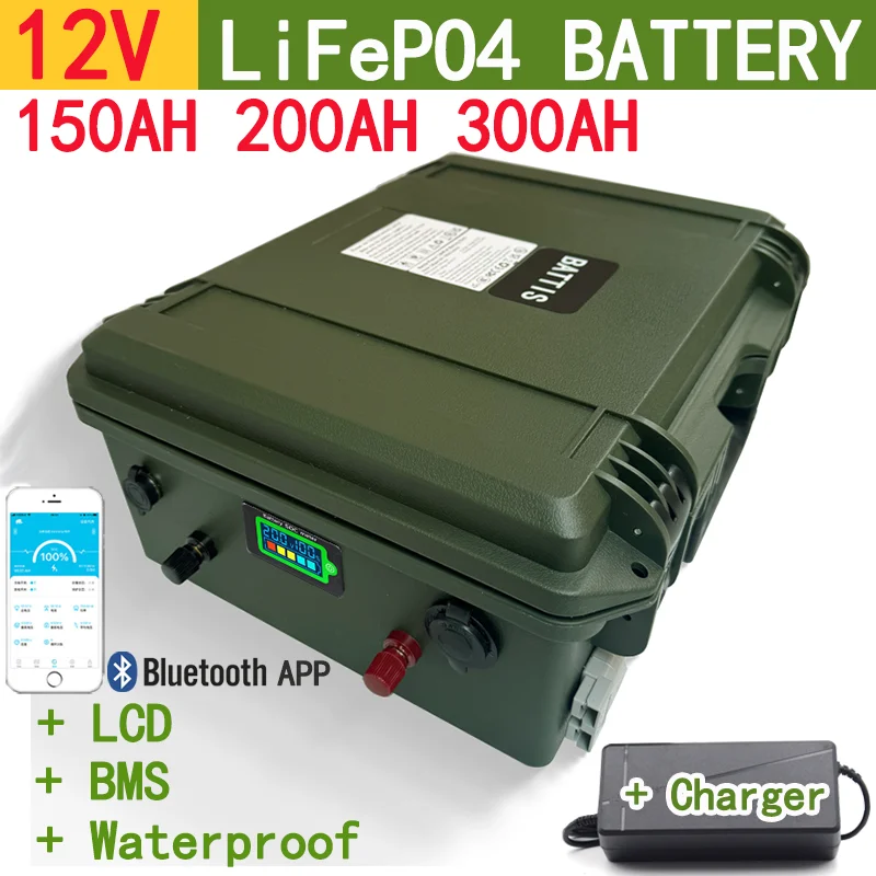 12V 150AH 200AH 300AH LiFePo4 Batteria 12v lifepo4 150ah 200ah 300ah 12v Batteria al litio ferro fosfato per motore