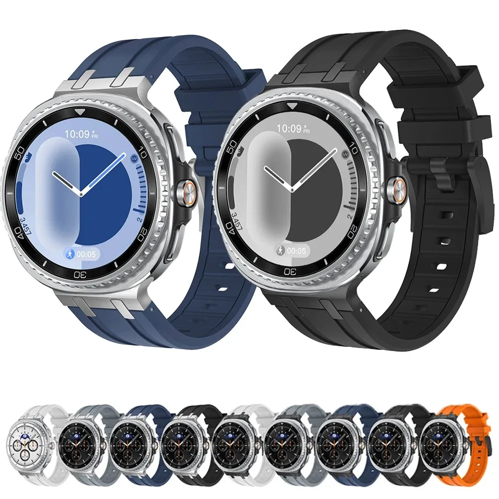 

Спортивный силиконовый + металлический ремешок для Samsung Galaxy Watch 8 Classic 46 мм 44 мм 40 мм дышащий для Galaxy Watch Ultra 2025 47 мм Correa