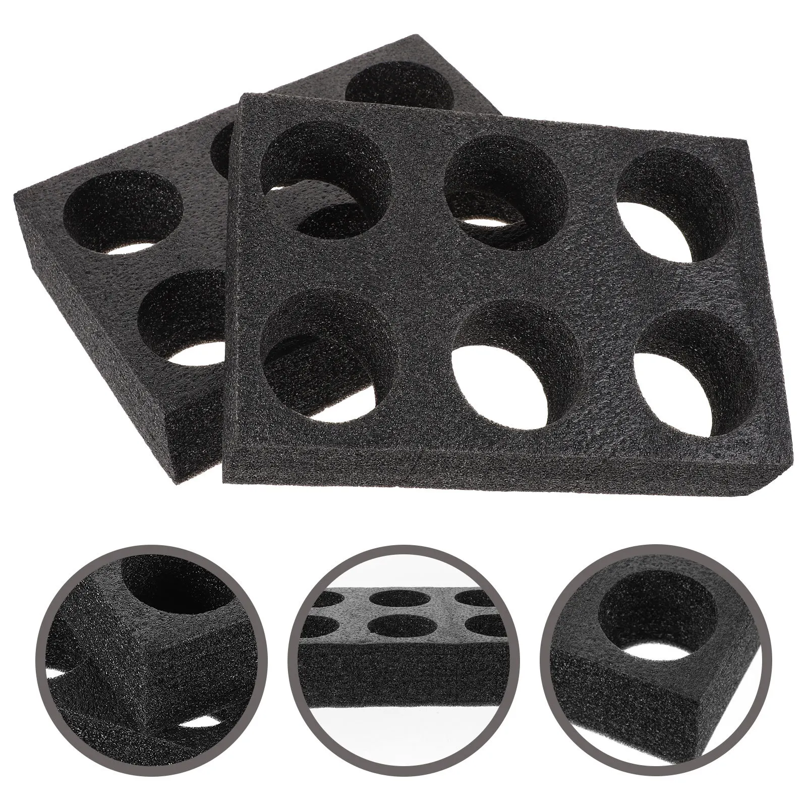 

2pcs Eco-Friendly Disposable Holders Biodegradable Drink Carrier Six-Hole Cup Tray For Milk Tea Durable Portable Takeout Paper