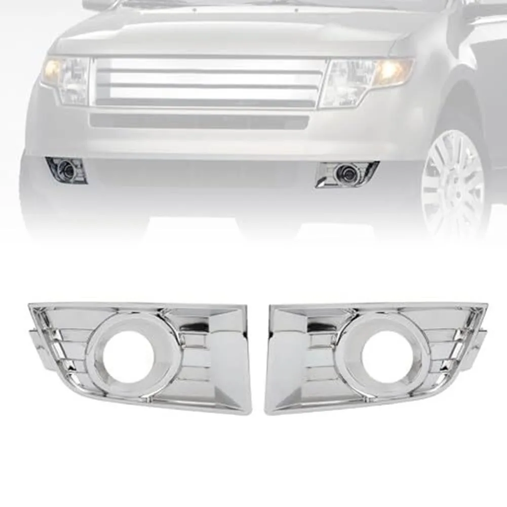 زوج إطار ضوء الضباب من الكروم متوافق مع FORD لموديلات EDGE 2007-2010 يتميز بلمسة نهائية مقاومة للصدأ مطلية بالكهرباء #6