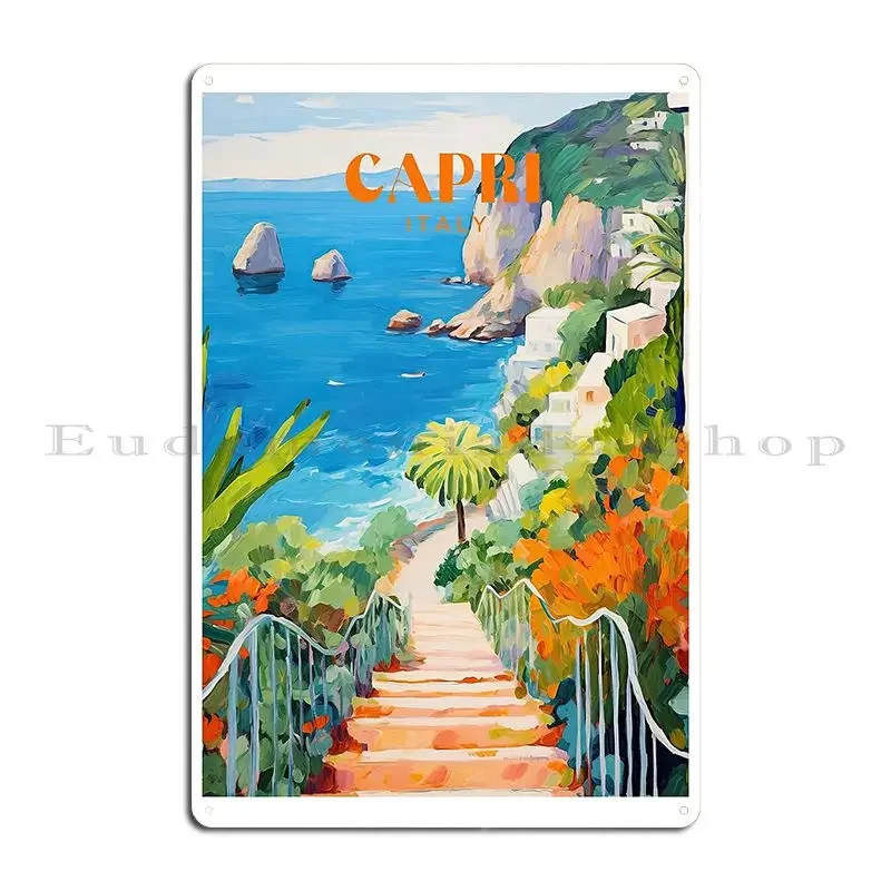 Capri Italy Travel Print Metal Plaque Poster Decoration Kitchen Design Cinema Printing Tin Sign Poster