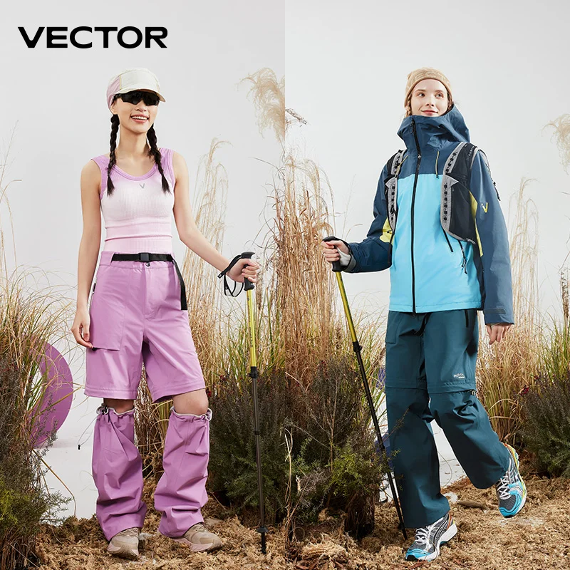 VECTOR 3L-pantalones de senderismo para hombre y mujer, con cremallera, puños impermeables, ligeros y duraderos