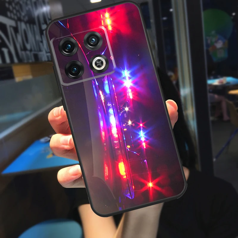 سيارات الشرطة الخفيفة في الليل Funda ل OnePlus 13R 13 12 R 11 9 10 Pro 8T 9RT 10T OnePlus Nord CE 4 2 3 Lite N20 N30