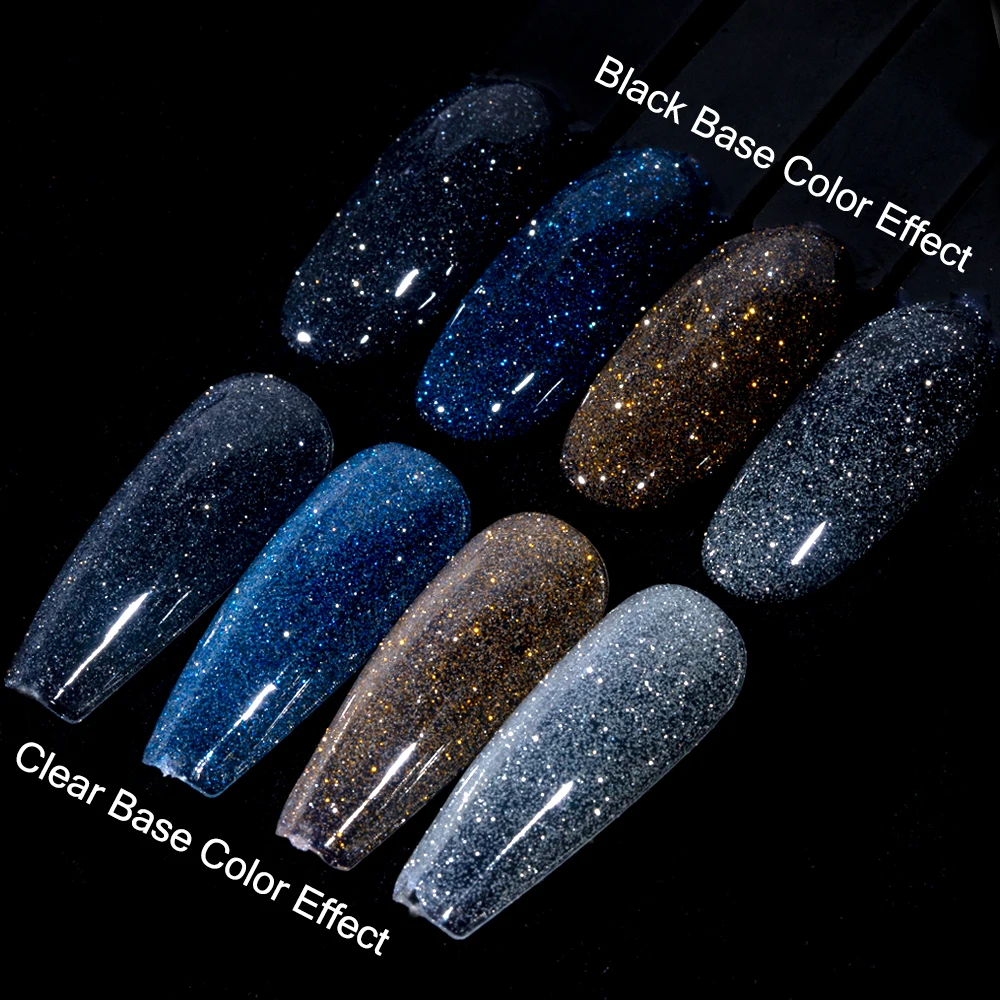 KODIES GEL Reflektierender Gel-Nagellack, Decklack, 2-in-1, UV-Glitzer, funkelnder, reflektierender Gel-Lack, semi-permanente Maniküre für Nägel, Kunst
