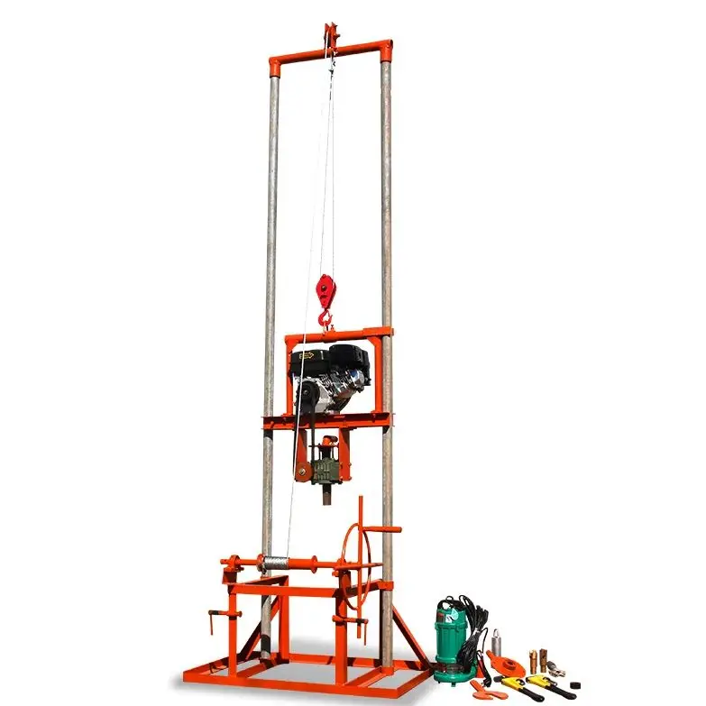 

Индивидуальная мини-буровая установка для водяных скважин, глубина 80 м, бензиновая/дизельная, легкая, для бурения скважин