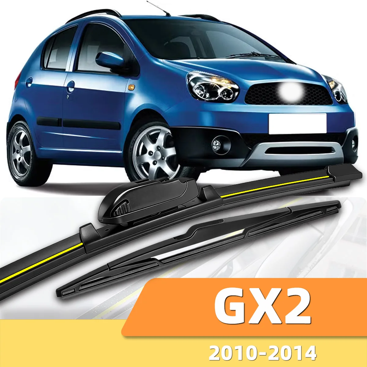 2 Stück Front- und Heckscheibenwischer, geeignet für Geely GX2 2010–2014, Kfz-Windschutzscheiben-Zubehör, 2011, 2012, 2013, 2014