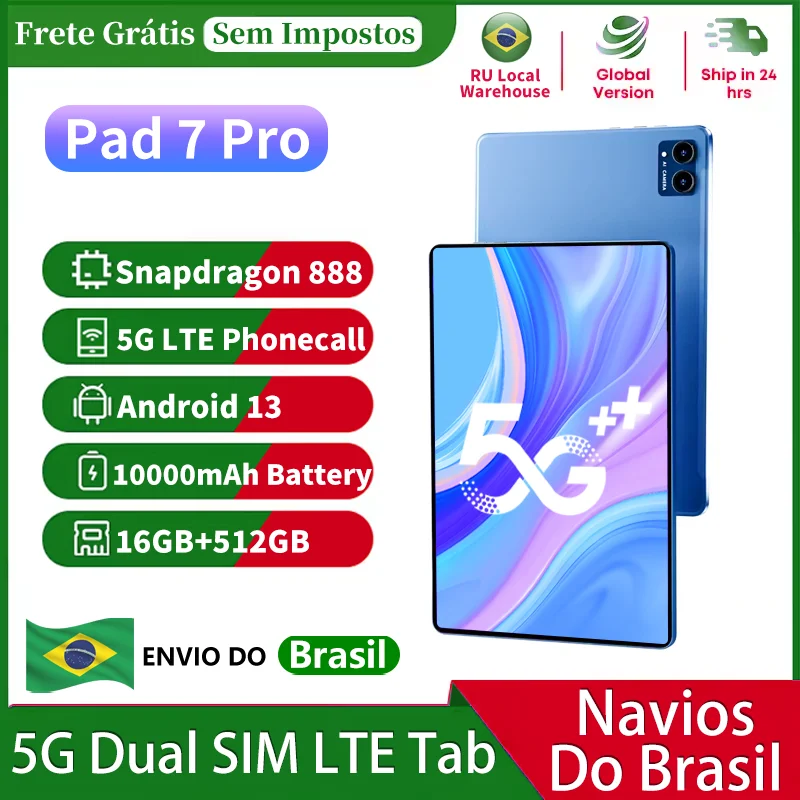 2025 الإصدار العالمي الأصلي لوحة الكمبيوتر اللوحي 7 Pro Snapdragon 888 11 بوصة Android13 12GB + 512GB 10000mAh WiFi GPS 4G LTE بلوتوث #1