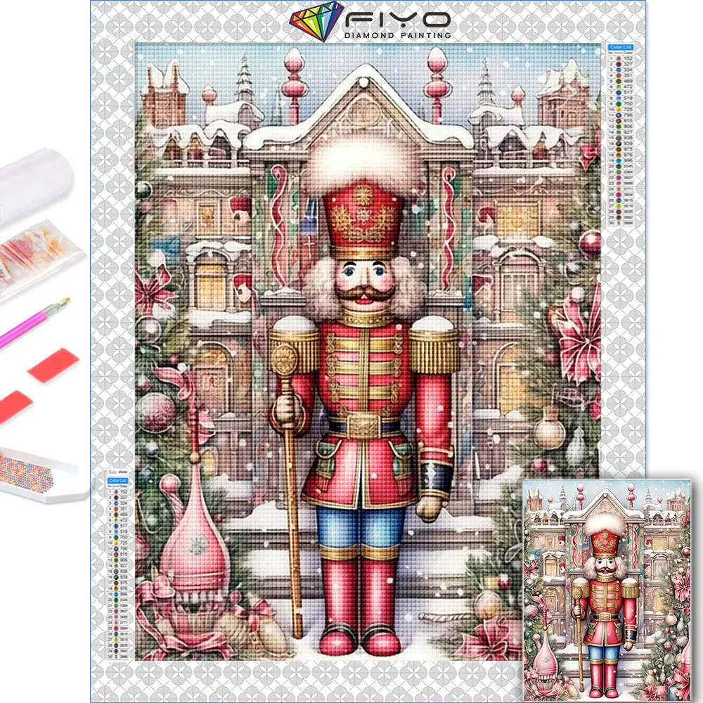 Diamond Painting Nutcracker Soldier Diamond Embroidery Cartoon Mosaic Picture Of Rhinestones Full Set Beads Art Christmas Gifts